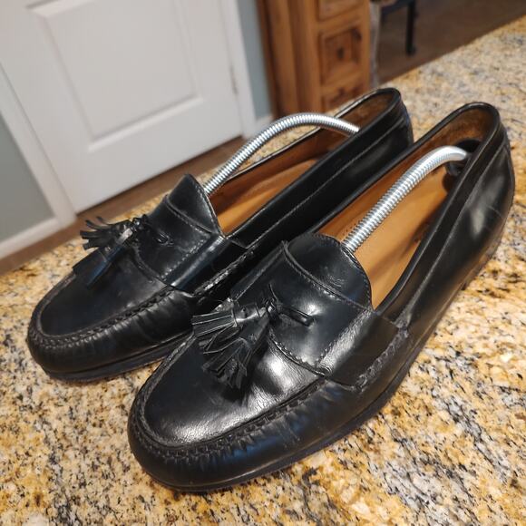 Cole Haan Men's Black Leather Tassel Loafers Size 11.5 D Item ID 03506 - Picture 1 of 12